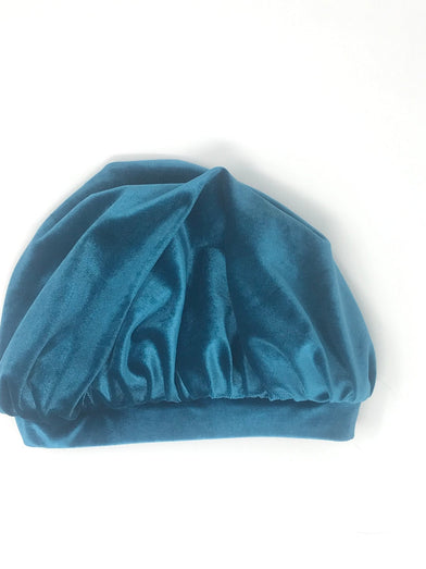 Aqua Blue Velvet Bonnet