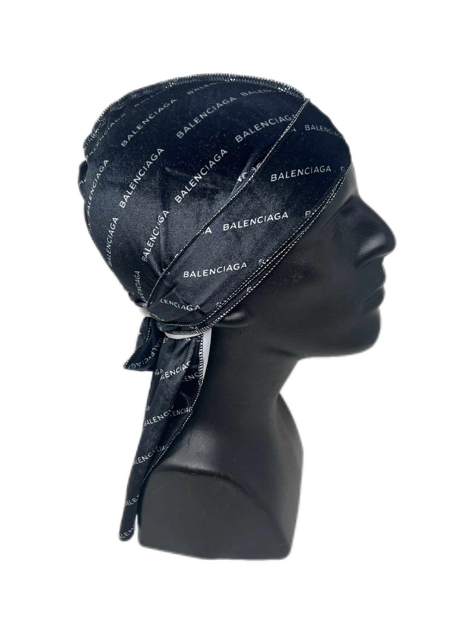 Black Balency Designer Velvet Durag - Double R Rags