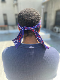 Blue GG Head Wrap - Double R Rags