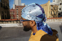 Blue Paisley Designer Silk Durag - Double R Rags