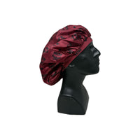Burgundy MCM Silk Bonnet - Double R Rags