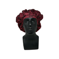 Burgundy MCM Silk Bonnet - Double R Rags