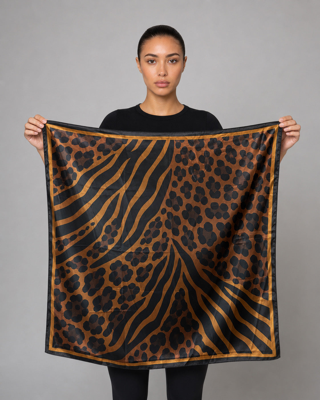 Animal Print Satin Head Scarf