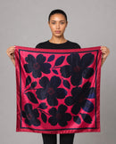 Pink Floral Satin Head Scarf