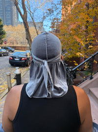 Dark Grey Velvet Durag - Double R Rags