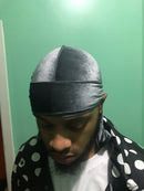 Dark Grey Velvet Durag - Double R Rags