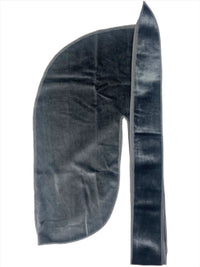 Dark Grey Velvet Durag - Double R Rags