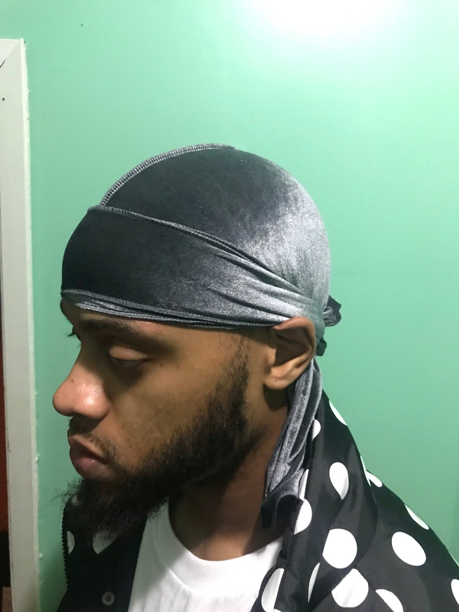 Dark Grey Velvet Durag