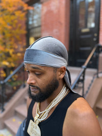 Dark Grey Velvet Durag - Double R Rags