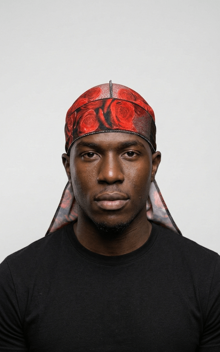 Dark Red Rose Velvet Durag - Double R Rags