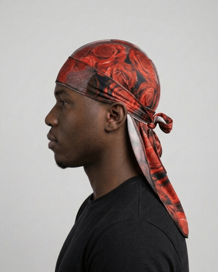Dark Red Rose Velvet Durag - Double R Rags