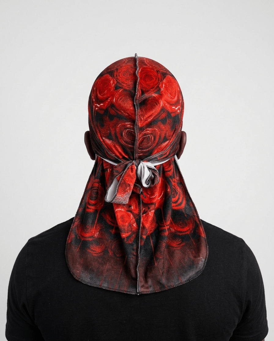 Dark Red Rose Velvet Durag - Double R Rags