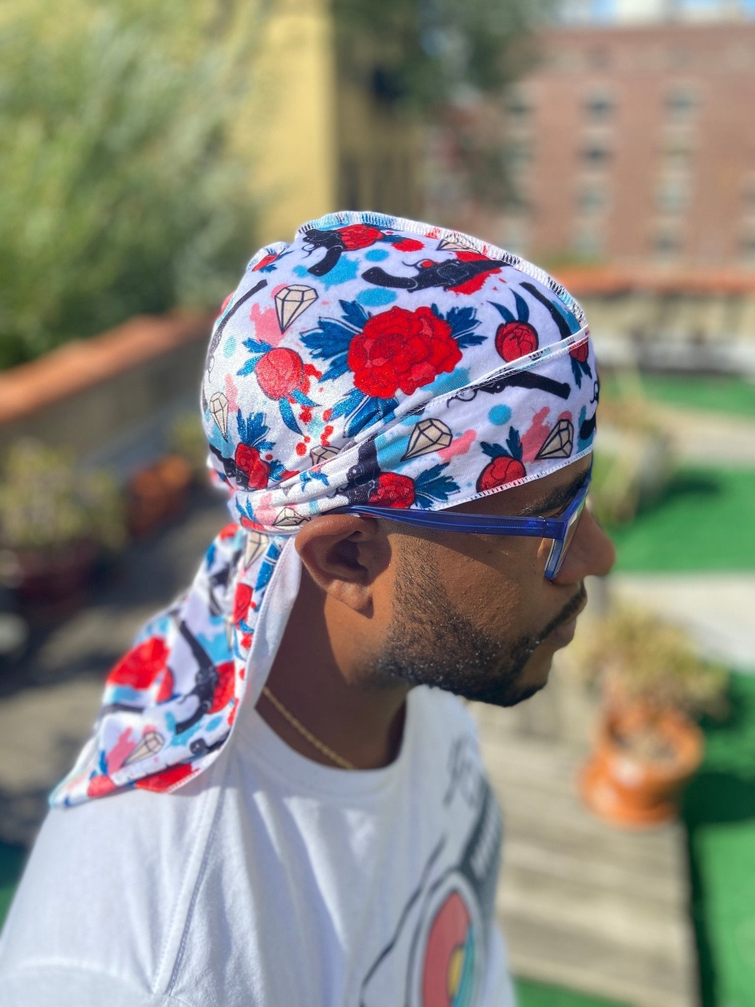 “Gunz and Roses” Velvet Durag - Double R Rags