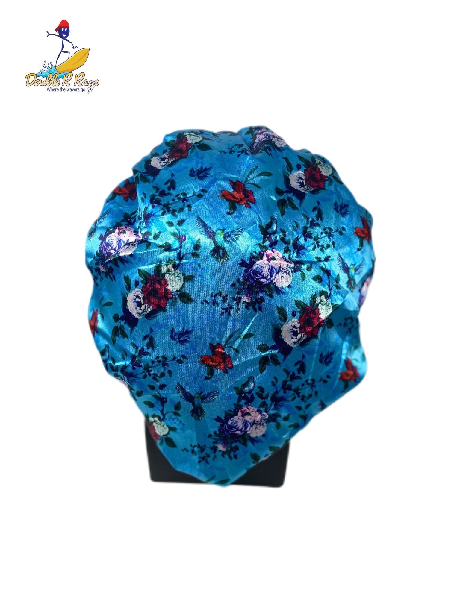 Light Blue Floral Silk Bonnet