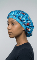Light Blue Floral Silk Bonnet - Double R Rags