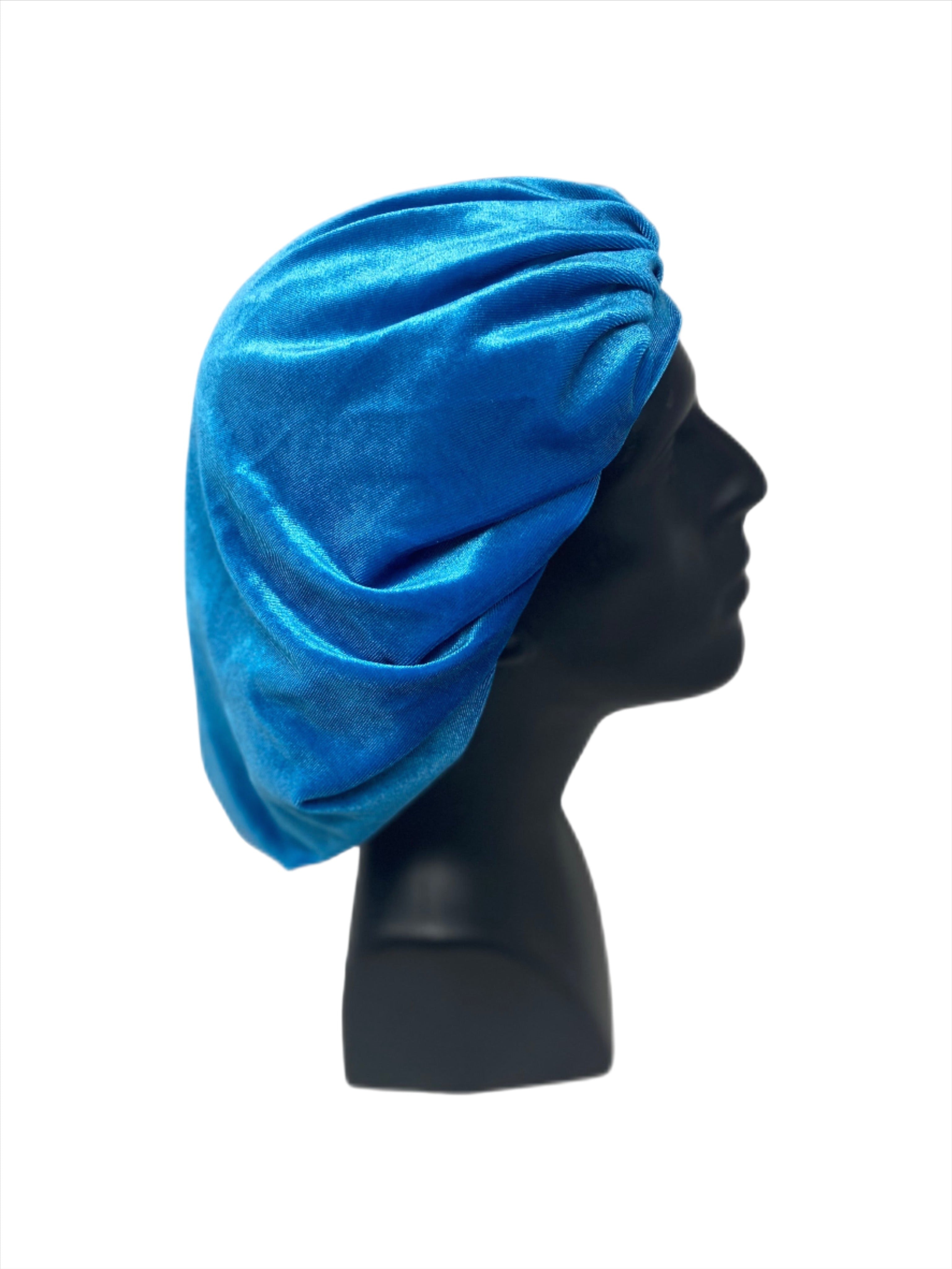 Light Blue Velvet Bonnet