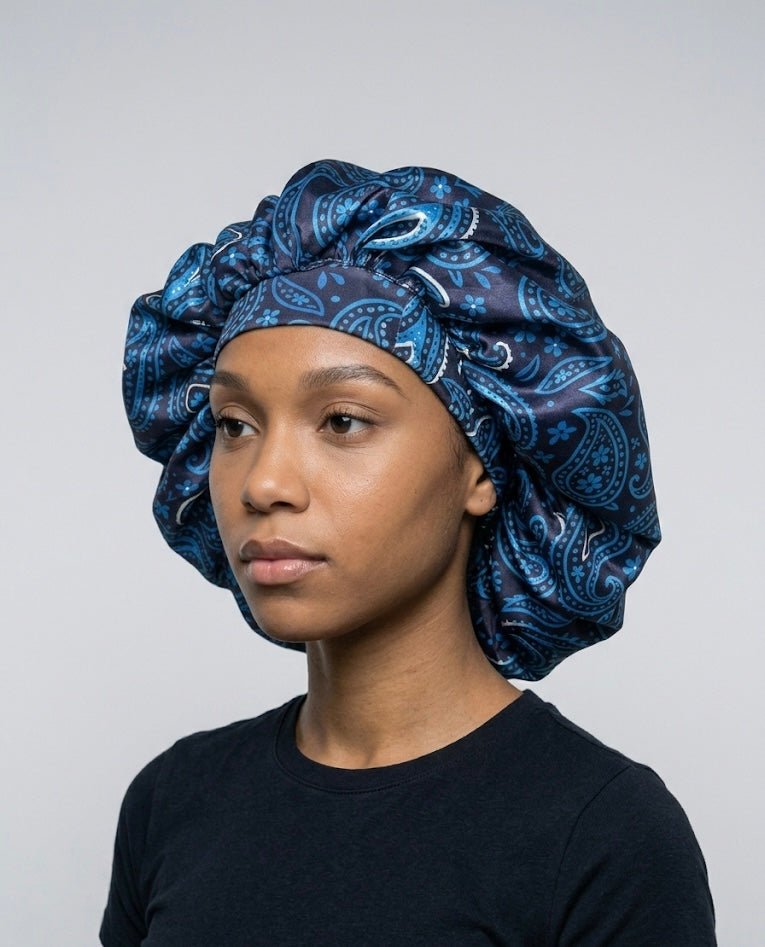 Midnight Blue Paisley Bonnet