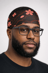 Midnight Sakura Stretch Headband - Double R Rags