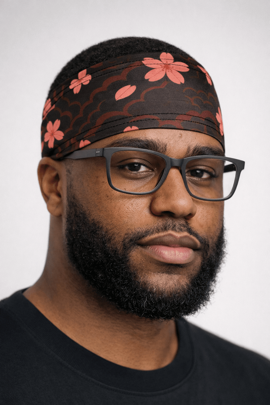 Midnight Sakura Stretch Headband - Double R Rags