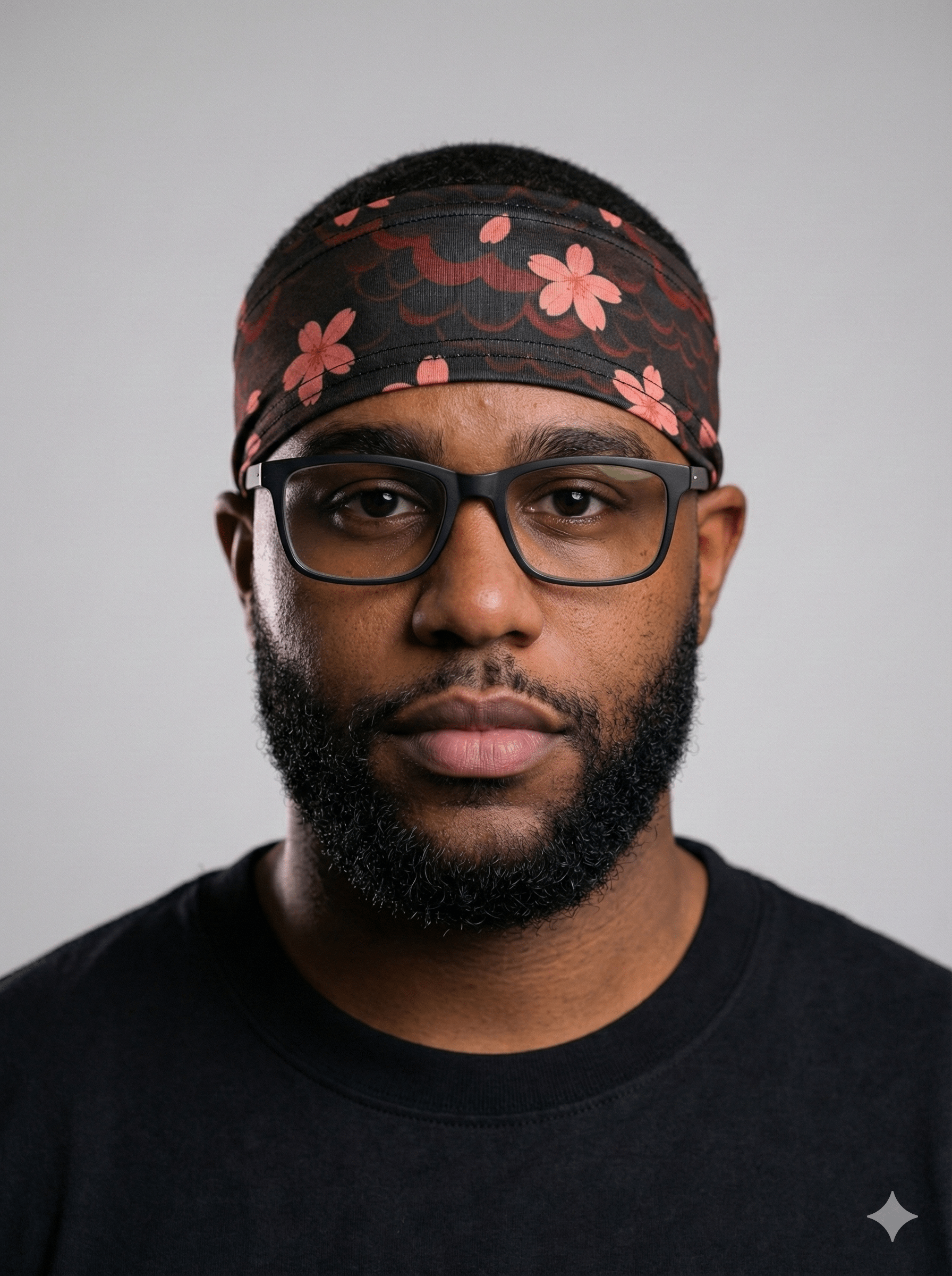 Midnight Sakura Stretch Headband - Double R Rags