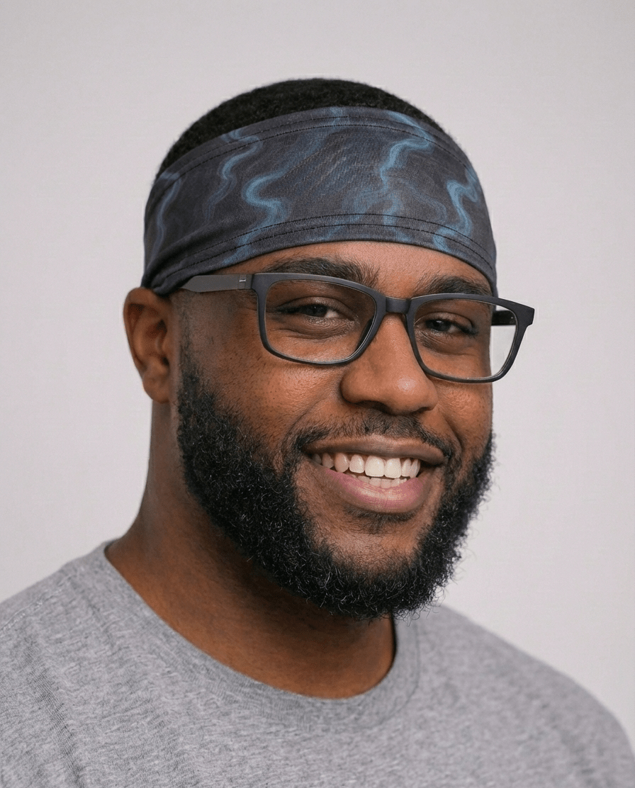 Midnight Smoke Stretch Headband - Double R Rags