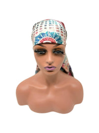 Multicolor Floral Pattern Satin Hair Scarf - Double R Rags