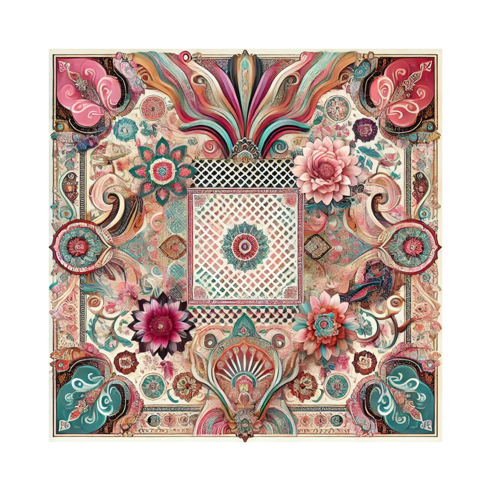 Multicolor Floral Pattern Satin Hair Scarf