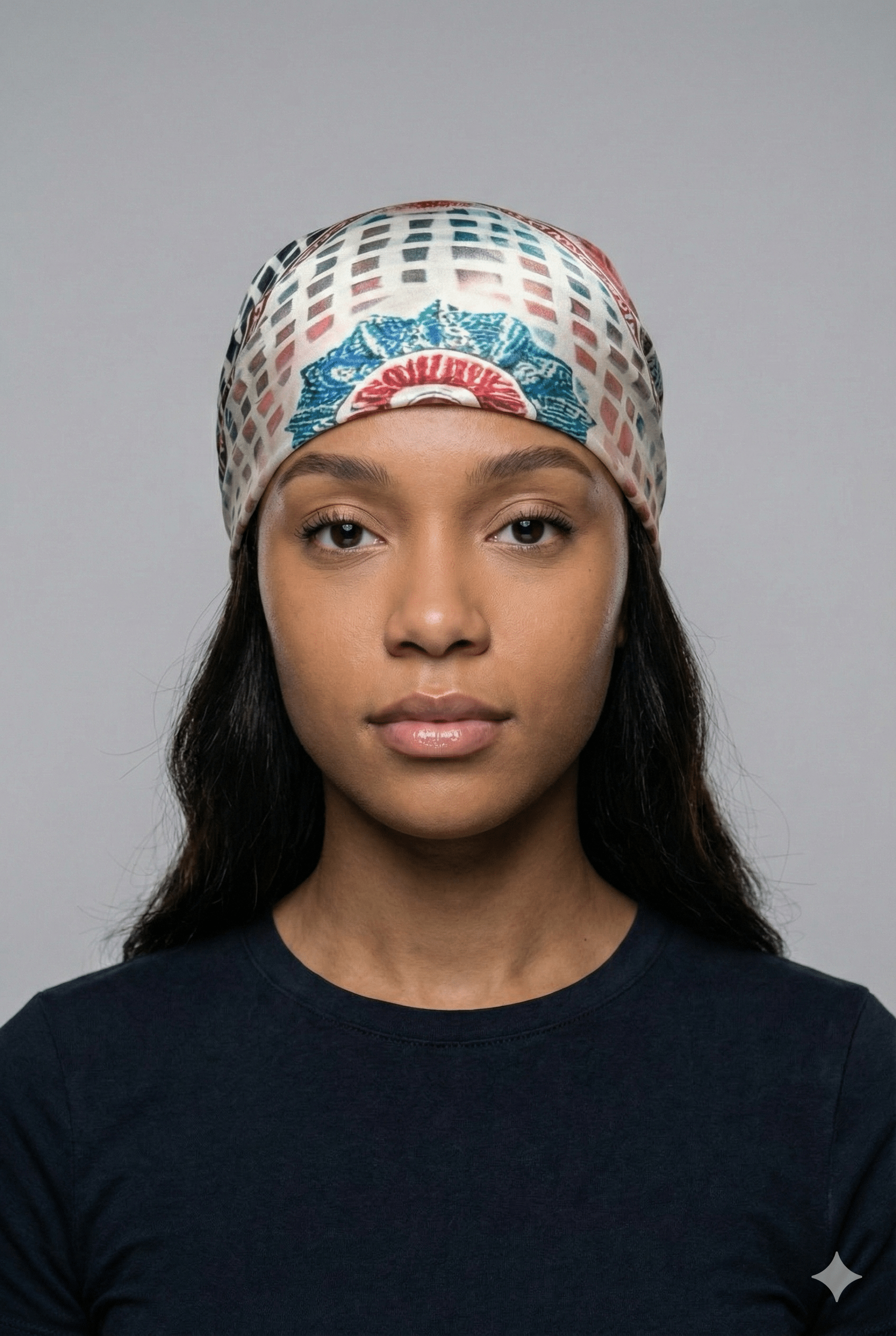 Multicolor Floral Pattern Satin Hair Scarf