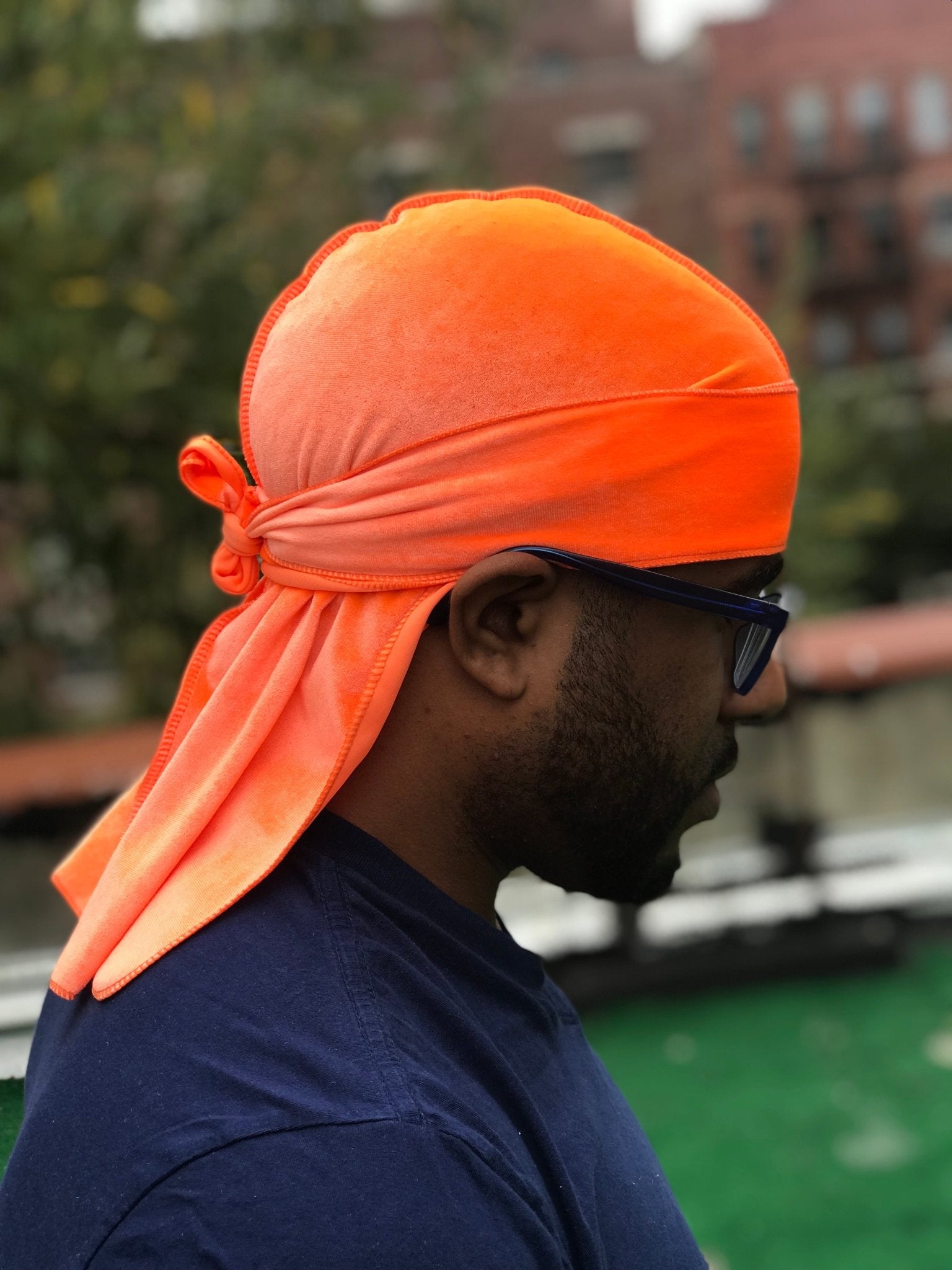 Neon Orange Velvet Durag