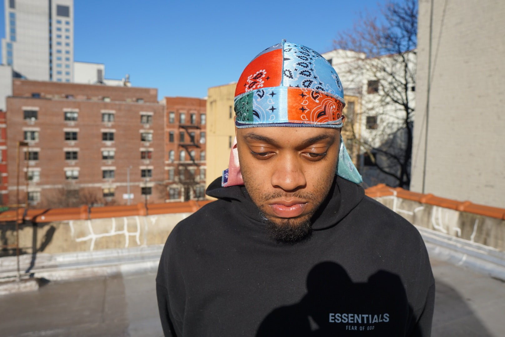 Orange Multi - Color Paisley Designer Silk Durag - Double R Rags