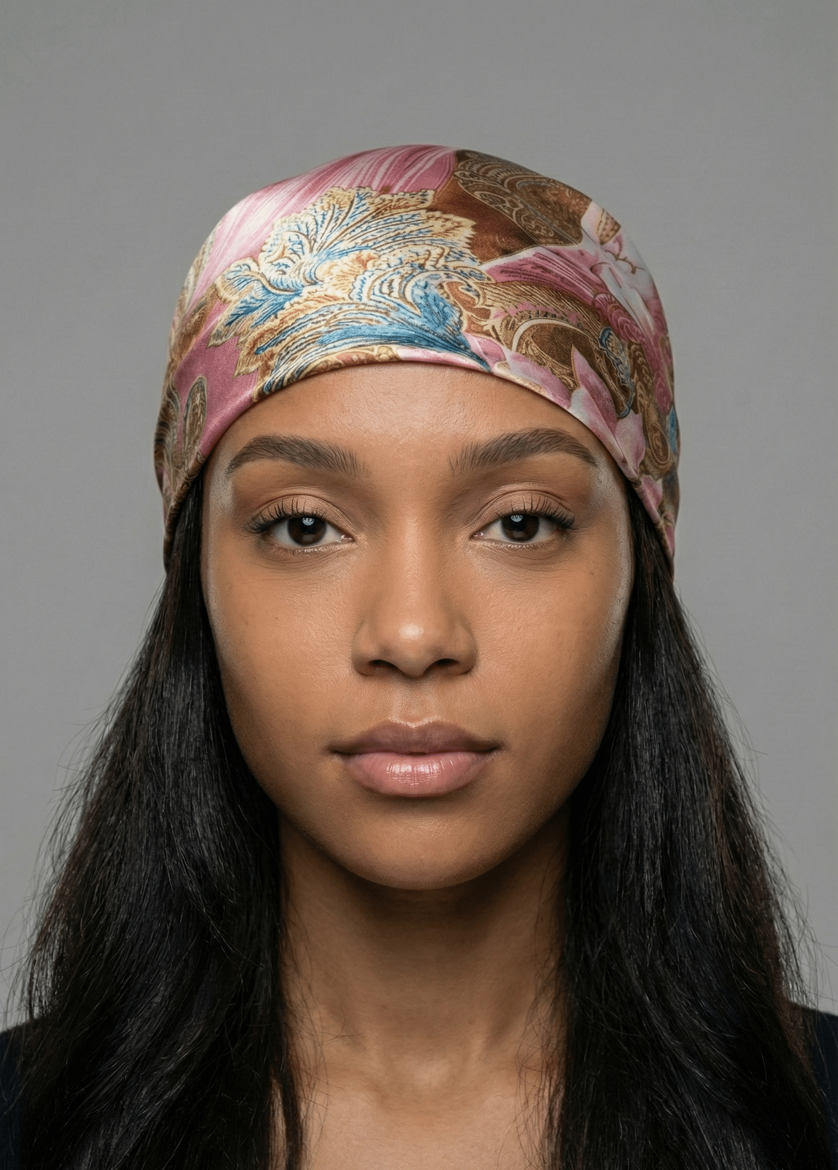 Pastel Flower Satin Hair Scarf