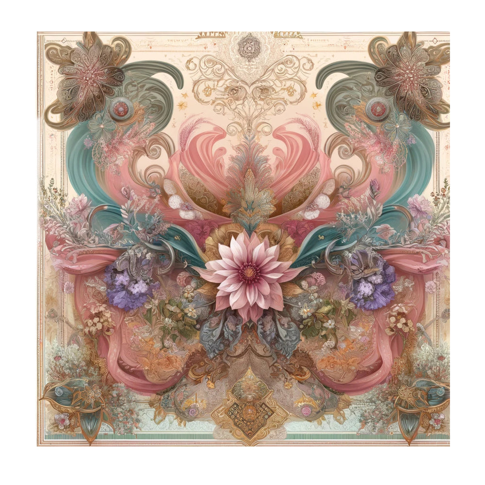 Pastel Flower Satin Hair Wrap Scarf for Women
