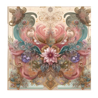 Pastel Flower Satin Hair Wrap Scarf for Women - Double R Rags