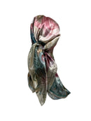 Pastel Flower Satin Hair Wrap Scarf for Women - Double R Rags