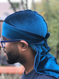 Pepsi Blue Velvet durag - Double R Rags