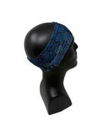 Royal Blue Paisley Stretch Headband - Double R Rags