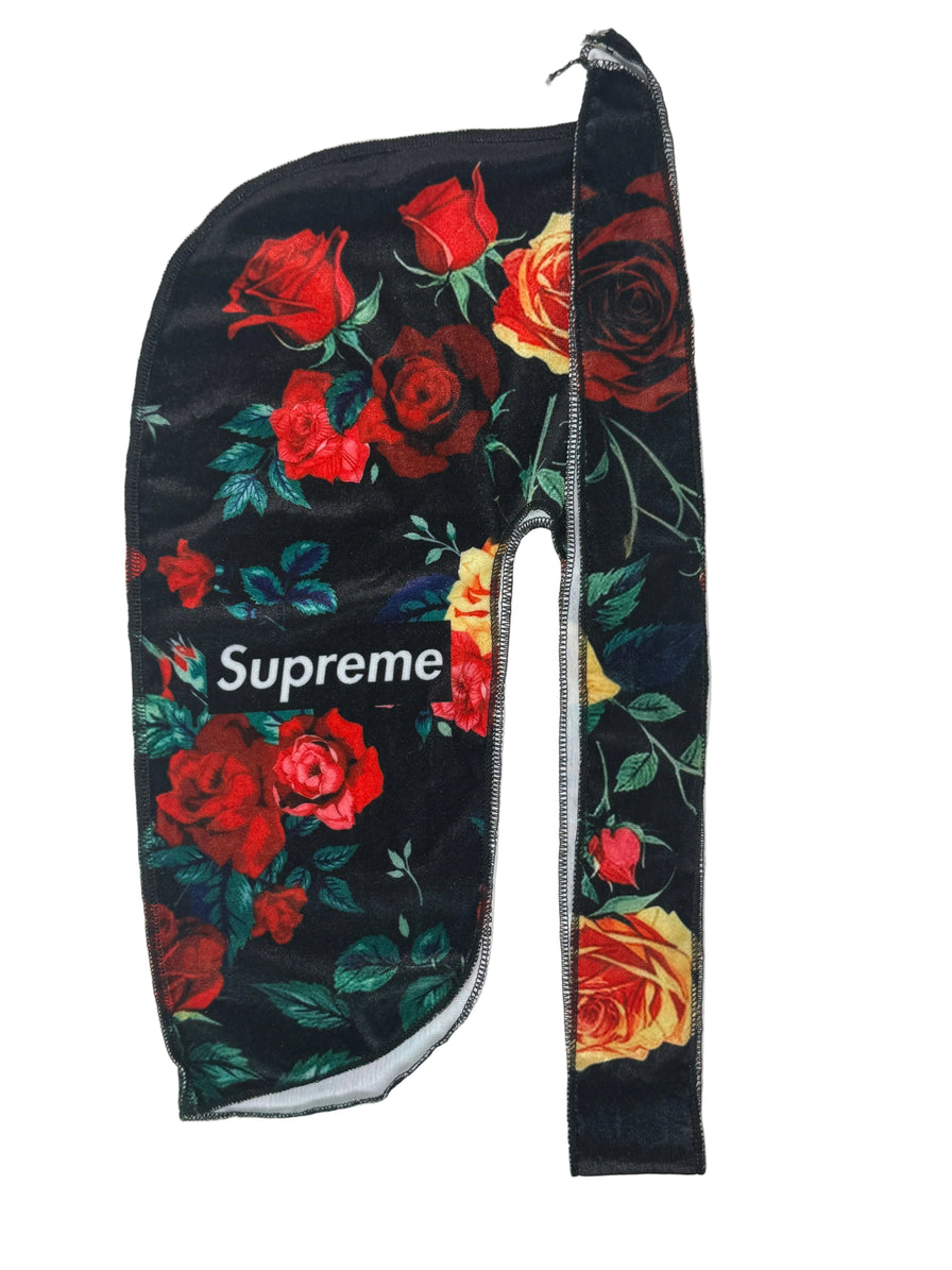Supreme Floral Velvet Durag