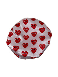 White CDG Luxurious Silk Bonnet - Double R Rags