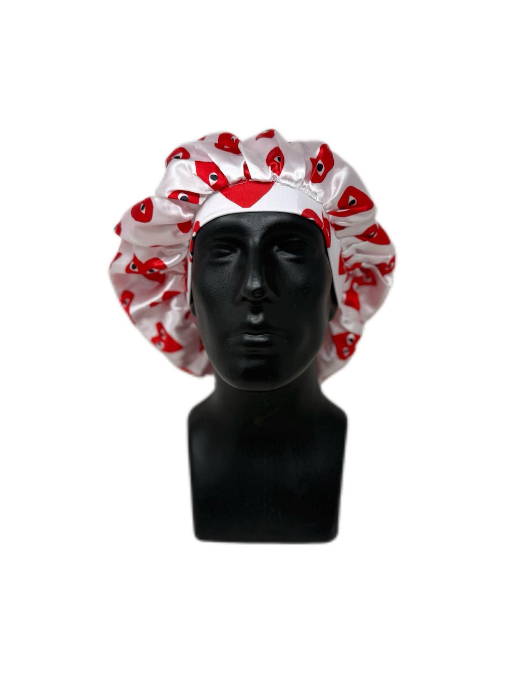 White CDG Luxurious Silk Bonnet - Double R Rags