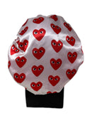 White CDG Luxurious Silk Bonnet - Double R Rags