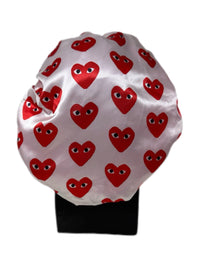 White CDG Luxurious Silk Bonnet - Double R Rags