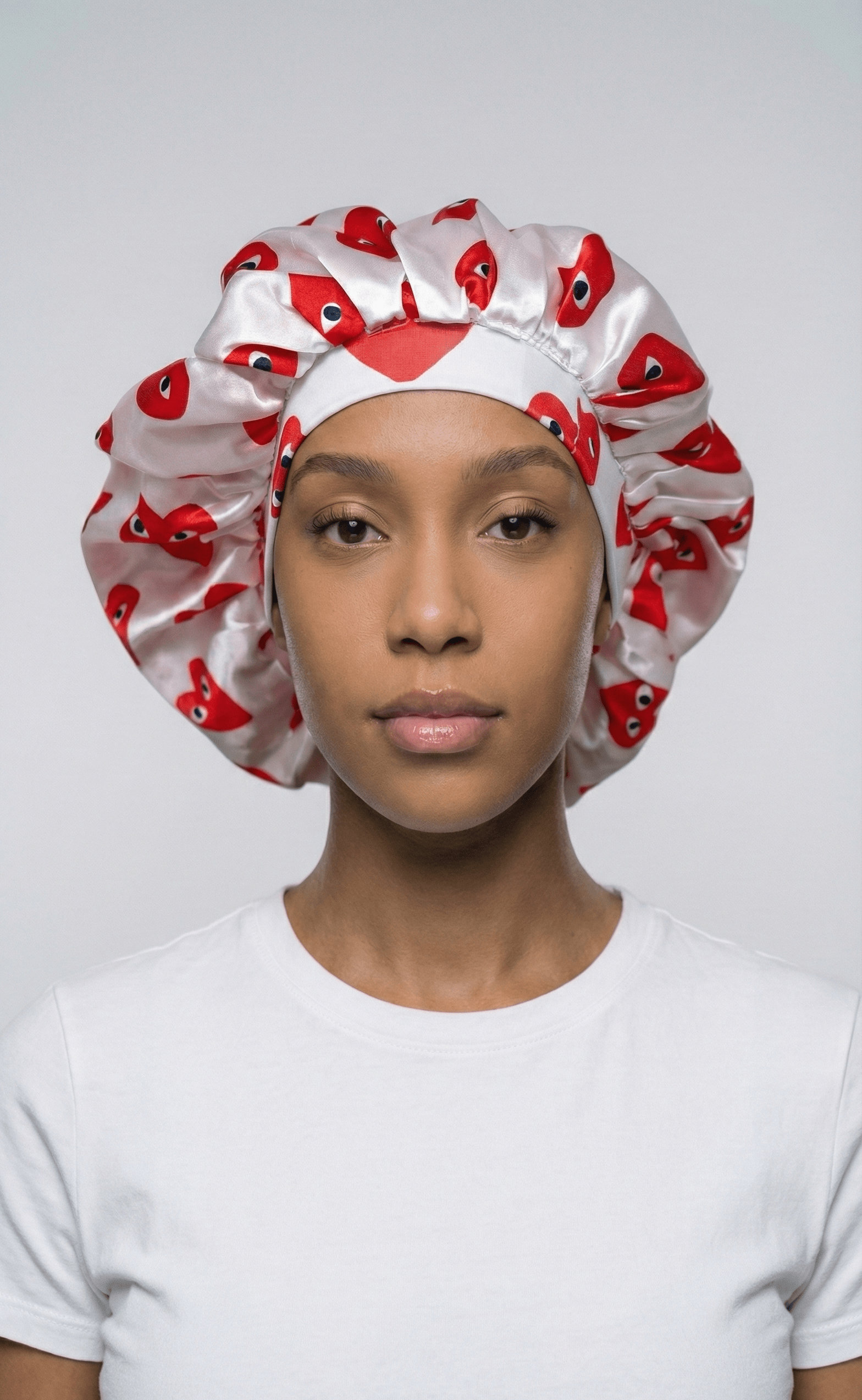 White CDG Luxurious Silk Bonnet