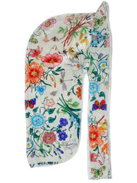 White Double R Floral Velvet Durag - Double R Rags