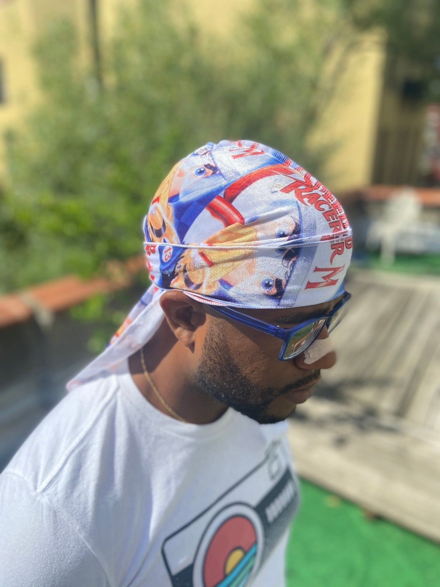 White Speed Racer Velvet Durag