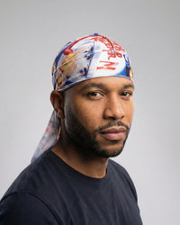 White Speed Racer Velvet Durag - Double R Rags